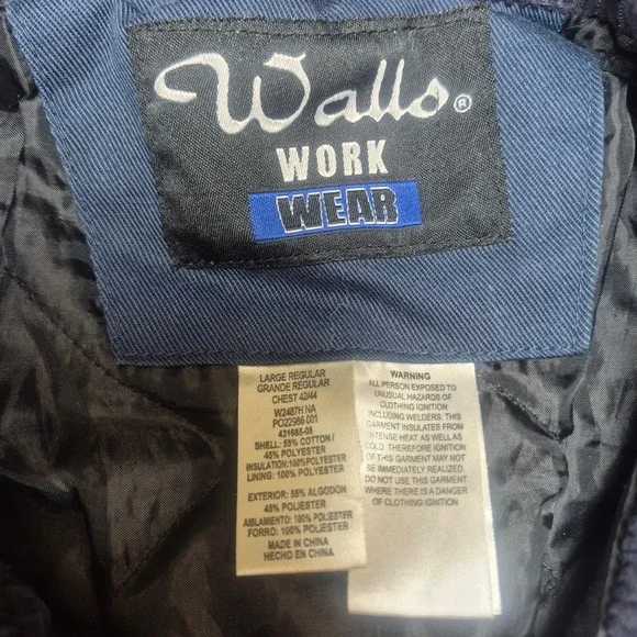 Walls Workwear Coveralls Mens Large Navy Blue Insulated Quilted Lined Winter - Picture 2 of 11